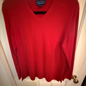 Charter Club Red V-Neck Sweater